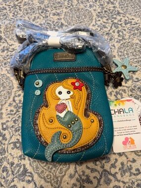 Chala Teal & Yellow Mermaid Crossbody with Starfish Charm
